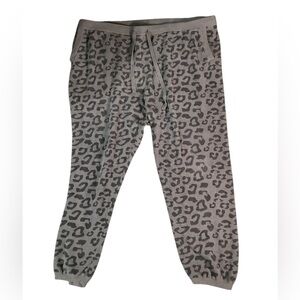 Barefoot Dreams Gray Leopard Print Joggers